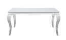 Carone Rectangular Glass Top Dining Table White and Chrome - NY Furniture Direct (NY)