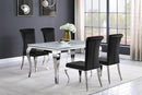 Carone Rectangular Glass Top Dining Table White and Chrome - NY Furniture Direct (NY)
