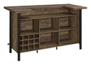 Bellemore Rectangular Storage Bar Unit Rustic Oak - NY Furniture Direct (NY)