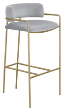 Comstock Upholstered Low Back Stool Grey and Gold - NY Furniture Direct (NY)