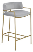 Comstock Upholstered Low Back Stool Grey and Gold - NY Furniture Direct (NY)