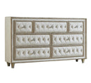 Antonella 7-drawer Upholstered Dresser Ivory and Camel - NY Furniture Direct (NY)
