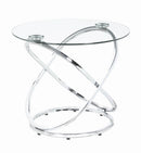 Warren 3-piece Occasional Set Chrome and Clear - NY Furniture Direct (NY)