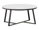 Hugo Round Coffee Table White and Matte Black - NY Furniture Direct (NY)