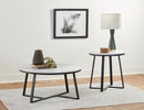 Hugo Round Coffee Table White and Matte Black - NY Furniture Direct (NY)