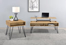 Fanning Lift Top Storage Coffee Table Golden Oak and Black - NY Furniture Direct (NY)