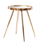Kaelyn Round Mirror Top End Table Gold - NY Furniture Direct (NY)