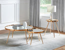 Kaelyn Round Mirror Top End Table Gold - NY Furniture Direct (NY)