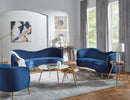 Sophia Upholstered Camel Back Loveseat Blue - NY Furniture Direct (NY)