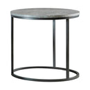 Lainey Faux Marble Round Top End Table Grey and Gunmetal - NY Furniture Direct (NY)