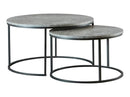 Lainey Round 2-piece Nesting Coffee Table Grey and Gunmetal - NY Furniture Direct (NY)