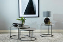 Lainey Faux Marble Round Top End Table Grey and Gunmetal - NY Furniture Direct (NY)