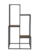 Rito 4-tier Display Shelf Rustic Brown and Black - NY Furniture Direct (NY)