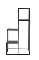 Rito 4-tier Display Shelf Rustic Brown and Black - NY Furniture Direct (NY)