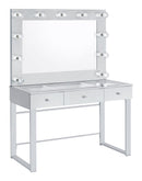 Umbridge 3-drawer Vanity with Lighting Chrome and White - NY Furniture Direct (NY)