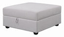 Cambria Upholstered Square Storage Ottoman Grey - NY Furniture Direct (NY)