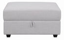 Cambria Upholstered Square Storage Ottoman Grey - NY Furniture Direct (NY)