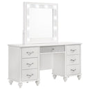 Barzini 7-drawer Vanity Desk with Lighted Mirror White - NY Furniture Direct (NY)