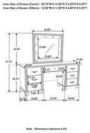 Barzini 7-drawer Vanity Desk with Lighted Mirror White - NY Furniture Direct (NY)