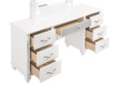 Barzini 7-drawer Vanity Desk with Lighted Mirror White - NY Furniture Direct (NY)