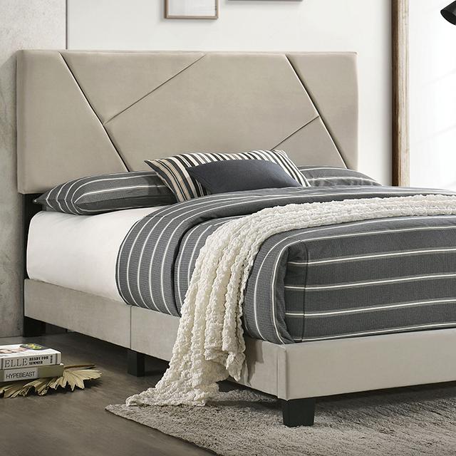 CLEOME E.King Bed, Light Gray image