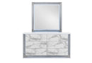 YLIME WHITE MARBLE DRESSER WITH LED