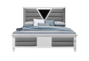MARCO METALLIC WHITE KING BED WITH LED 3D MIRROR