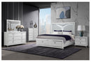 ROMO WHITE KING BED GROUP WITH LED