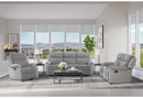 U6027 GREY/LIGHT GREY RECLINING SOFA/CONSOLE RECLINING LOVESEAT/GLIDER RECLINER