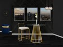 Gio Cream Velvet Stool - NY Furniture Direct (NY)