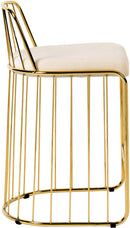 Gio Cream Velvet Stool - NY Furniture Direct (NY)