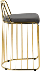 Gio Grey Velvet Stool - NY Furniture Direct (NY)
