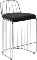 Gio Black Velvet Stool - NY Furniture Direct (NY)