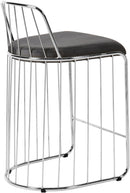 Gio Grey Velvet Stool - NY Furniture Direct (NY)