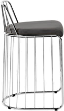 Gio Grey Velvet Stool - NY Furniture Direct (NY)