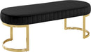 Lemar Black Velvet Bench - NY Furniture Direct (NY)