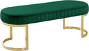 Lemar Green Velvet Bench - NY Furniture Direct (NY)