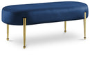 Gia Navy Velvet Bench - NY Furniture Direct (NY)