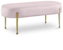 Gia Pink Velvet Bench - NY Furniture Direct (NY)