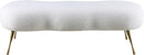 Nube White Faux Sheepskin Fur Bench - NY Furniture Direct (NY)