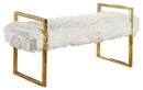 Chloe White Faux Fur Bench - NY Furniture Direct (NY)