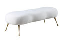 Nube White Faux Sheepskin Fur Bench - NY Furniture Direct (NY)