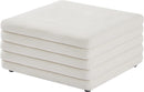 Lorenzo Cream Velvet Ottoman - NY Furniture Direct (NY)