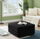 Lorenzo Black Velvet Ottoman - NY Furniture Direct (NY)