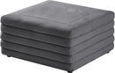 Lorenzo Grey Velvet Ottoman - NY Furniture Direct (NY)