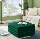Lorenzo Green Velvet Ottoman - NY Furniture Direct (NY)