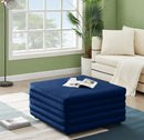 Lorenzo Navy Velvet Ottoman - NY Furniture Direct (NY)