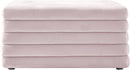 Lorenzo Pink Velvet Ottoman - NY Furniture Direct (NY)