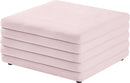 Lorenzo Pink Velvet Ottoman - NY Furniture Direct (NY)