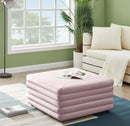 Lorenzo Pink Velvet Ottoman - NY Furniture Direct (NY)